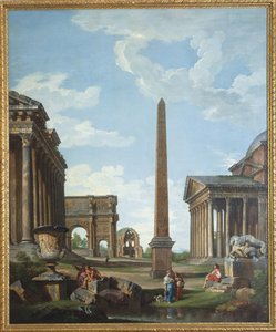Un capriccio con rovine romane e una scena della vita di Belisario da Giovanni Paolo Pannini