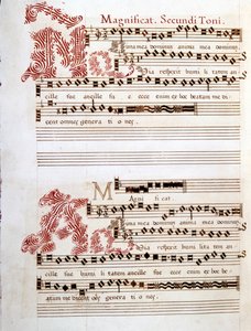 Magnificat, manoscritto delle "Messe di Mantova" di Giovanni Pierluigi da Palestrina (1525-1594), compositore italiano da Giovanni Pierluigi da (after) Palestrina