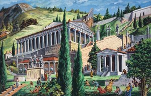Il tempio di Apollo a Delfi (guazzo su carta)