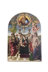 Madonna col bambino in trono con santi da Giovanni Santi