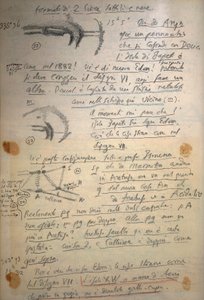 Manoscritto di Giovanni Schiaparelli con note sugli studi di Marte condotti tra il 1888 e il 1891 da Giovanni Schiaparelli