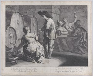 Una barista che riempie boccali..., 1760-70 da Giovanni Volpato