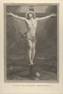 Cristo crocifisso sulla croce, un teschio alla base