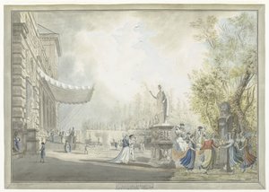 Veduta di Villa Borghese Pinciana e dei giardini di Villa Borghese a Roma da Giovanni Volpato