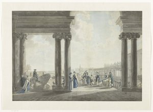 Veduta dei giardini di Villa Medici a Roma (serie di vedute di Roma e dintorni) da Giovanni Volpato