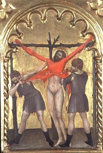 Cristo sulla croce, dettaglio dal polittico dello Spedale della Misericordia, 1353-63