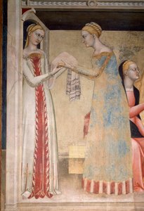 La vita della Vergine: la nascita di Maria (dettaglio) da Giovanni da Milano