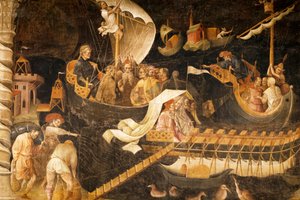 Partenza dei Magi, scena dal ciclo del Viaggio dei Magi, c.1420 (affresco) da Giovanni da Modena