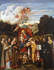 Madonna in trono con angeli, Sant