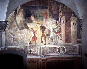 San Benedetto lascia la casa (dettaglio)