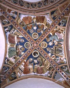 I Dottori nel Tempio, gli Evangelisti e Otto Profeti, dalla volta della cappella da Giovanni di Corraduccio