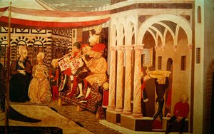 Frontal dal Cassone Adimari che raffigura una scena di matrimonio davanti al Battistero, c.1450 da Giovanni di Ser Giovanni Scheggia