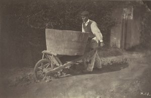Contadino con carriola, 1870 da Giraudon