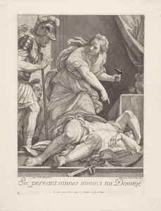 Jael mostra a Barak il cadavere di Sisera da Girolamo Ferroni