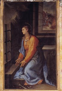 Ritratto di Santa Apollonia in prigione da Girolamo Muziano