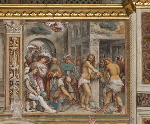 Navata centrale, Quinta campata sud, Flagellazione di Cristo, Girolamo Romanino da Girolamo Romanino