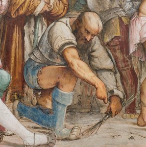 Navata centrale, Quinta Campata Sud, Flagellazione di Cristo, Girolamo Romanino da Girolamo Romanino
