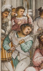 Navata centrale, Quarta campata sud, Incoronazione di spine, Girolamo Romanino da Girolamo Romanino