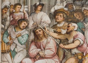 Navata centrale, Quarta campata sud, Incoronazione di spine, Girolamo Romanino da Girolamo Romanino