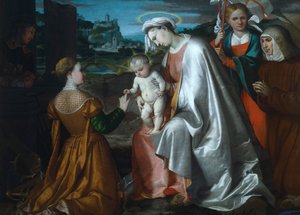 Matrimonio mistico di Santa Caterina alla presenza di Sante Orsola, Lorenzo e Angela Merici
