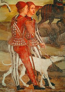 Due paggi e il loro cane, (dettaglio) di una scena di caccia da Girolamo Romanino