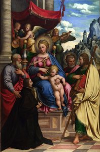 Madonna con Bambino e angeli, santi e un donatore