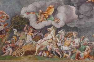 Una battaglia, (dettaglio) Il Cavallo di Troia, Camera di Troia (Sala di Troia)