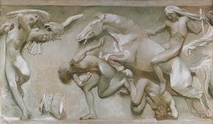 Dalle Grandi Scoperte, Attraverso i Secoli Oscuri..., 1906 da Giulio Aristide Sartorio