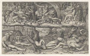 La lotta fra dei e giganti da Giulio Bonasone (attributed to)