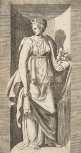 Diana che tiene frutta nella mano sinistra in piedi all