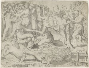 Flora dona una corona da Giulio Bonasone