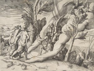 Giove e Giunone accolti nei cieli da Ganimede ed Ebe, dalla 