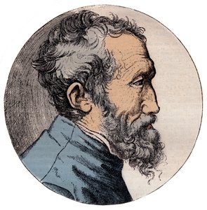 Ritratto di Michelangelo Buonarroti da Giulio Bonasone