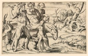 Silenus a Cavallo di un Asino da Giulio Bonasone
