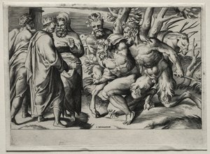 Silenus e re Mida da Giulio Bonasone