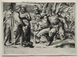Silenus e Re Mida, metà del XVI secolo da Giulio Bonasone