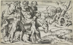 Silenus che cavalca un asino
