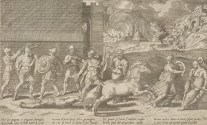 Il combattimento di Ettore e Achille, e Achille che trascina il corpo di Ettore da Giulio Bonasone