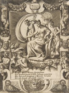 Il trionfo di Giunone seduta in una carrozza, inserita in una cornice elaborata, 1531-76