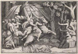 Clelia Attraversa il Tevere da Giulio Bonasone after Polidoro da Caravaggio
