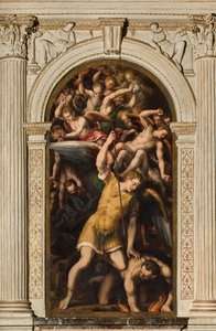 Transetto nord, Altare di San Michele Arcangelo, Arcangelo Michele che uccide il male, Giulio Campi 1566
