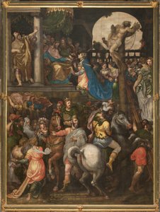 Parete opposta alla controfacciata del transetto sud, Giuseppe Campi, Trionfo di Mardocheo 1567