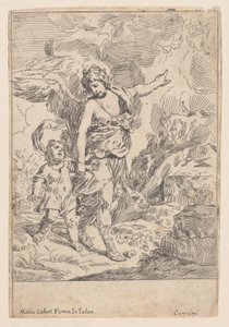 Un angelo custode che cammina mano nella mano con un bambino, 1640-60 da Giulio Carpioni