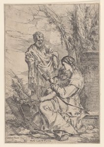 La Sacra Famiglia con la Vergine che legge un libro, 1640-60 da Giulio Carpioni