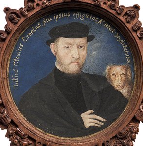 Autoritratto con cane, 1528 da Giulio Clovio