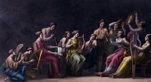 Concerto multi-strumentale, Antica Grecia - in Il costume antico e moderno, di Dr. Ferrario, Milano da Giulio Ferrario