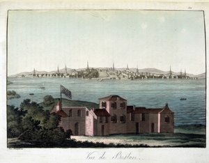 Veduta della città di Boston - in Il costume antico e moderno di Dr. Jules Ferrario, ed. Milano da Giulio Ferrario