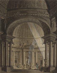 Tempio rotondo con scena di sacrificio da Giulio Quaglio
