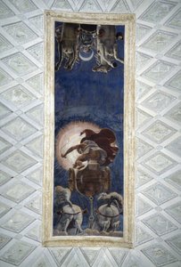 Soffitto della sala del sole del Palazzo di Tè a Mantova da Giulio Romano