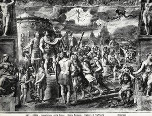 Visione della croce di Costantino, dalla Sala di Costantino, Stanze di Raffaello da Giulio Romano